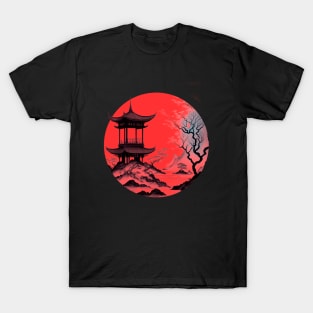 japanese pagoda with trees T-Shirt